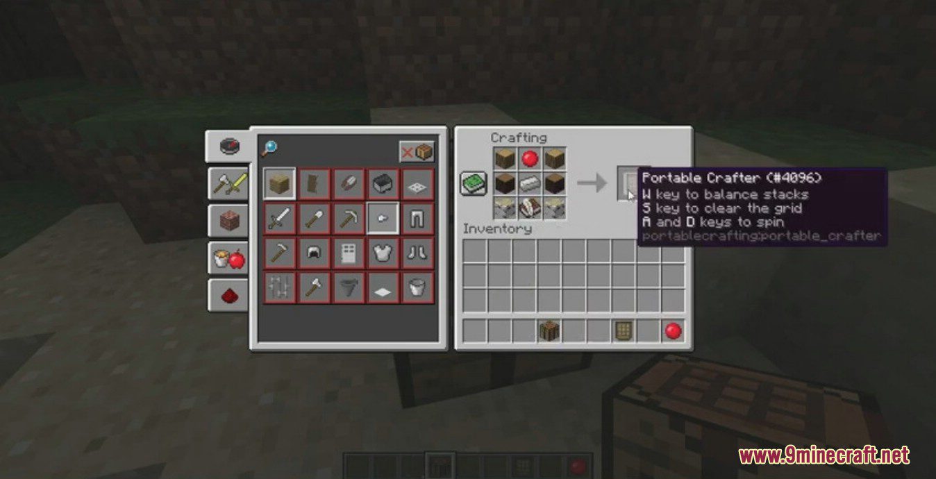 Portable Crafting Mod (1.12.2) - Crafting Table with Some Handy Features 3