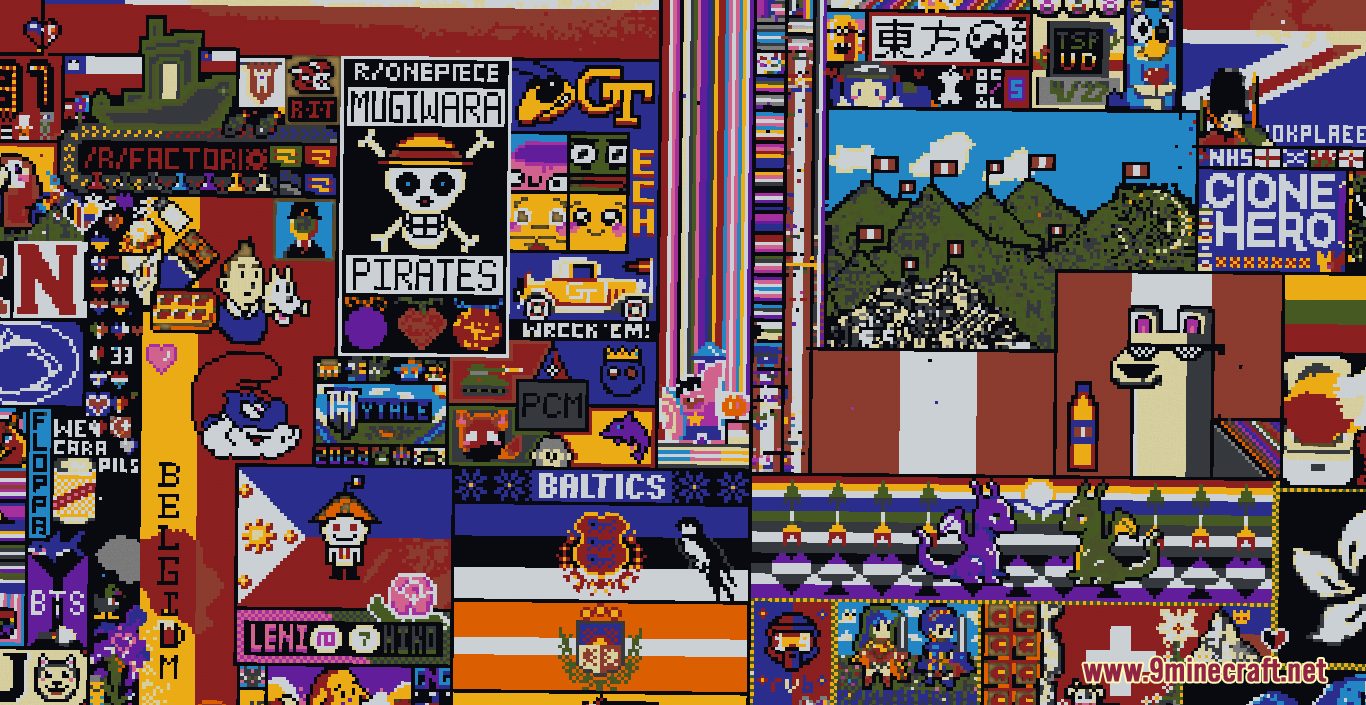 r/place Recreation Map (1.21.1, 1.20.1) - Recreation of 2022's Entire Place Canvas 5