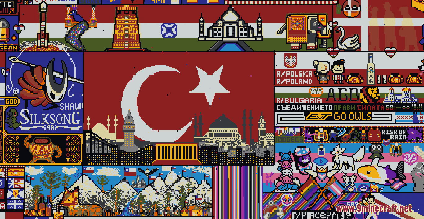 r/place Recreation Map (1.21.1, 1.20.1) - Recreation of 2022's Entire Place Canvas 6