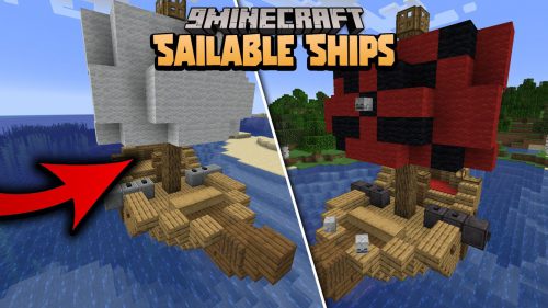 Sailable Custom Ships Data Pack (1.18.2, 1.17.1) – Ships with Cannons Thumbnail