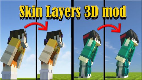 Skin Layers 3D Mod (1.21, 1.20.1) – Render The Player Skin Layer in 3D Thumbnail