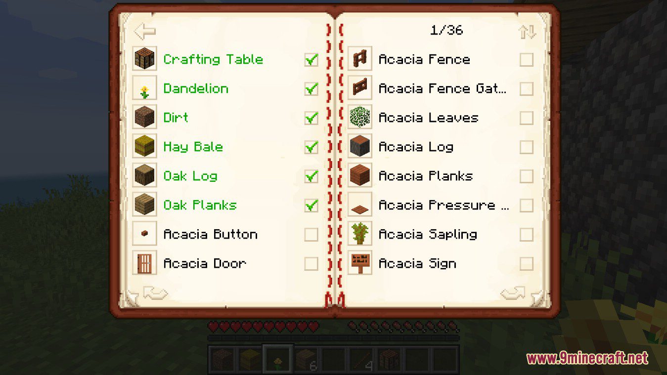 Traveler's Index Mod (1.16.5, 1.15.2) - Know Which Blocks You Have Collected So Far 9