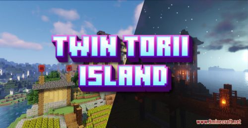 Twin Torii Island Map (1.20.4, 1.19.4) – A Semi-Realistic Depiction Of a Japanese Village Thumbnail