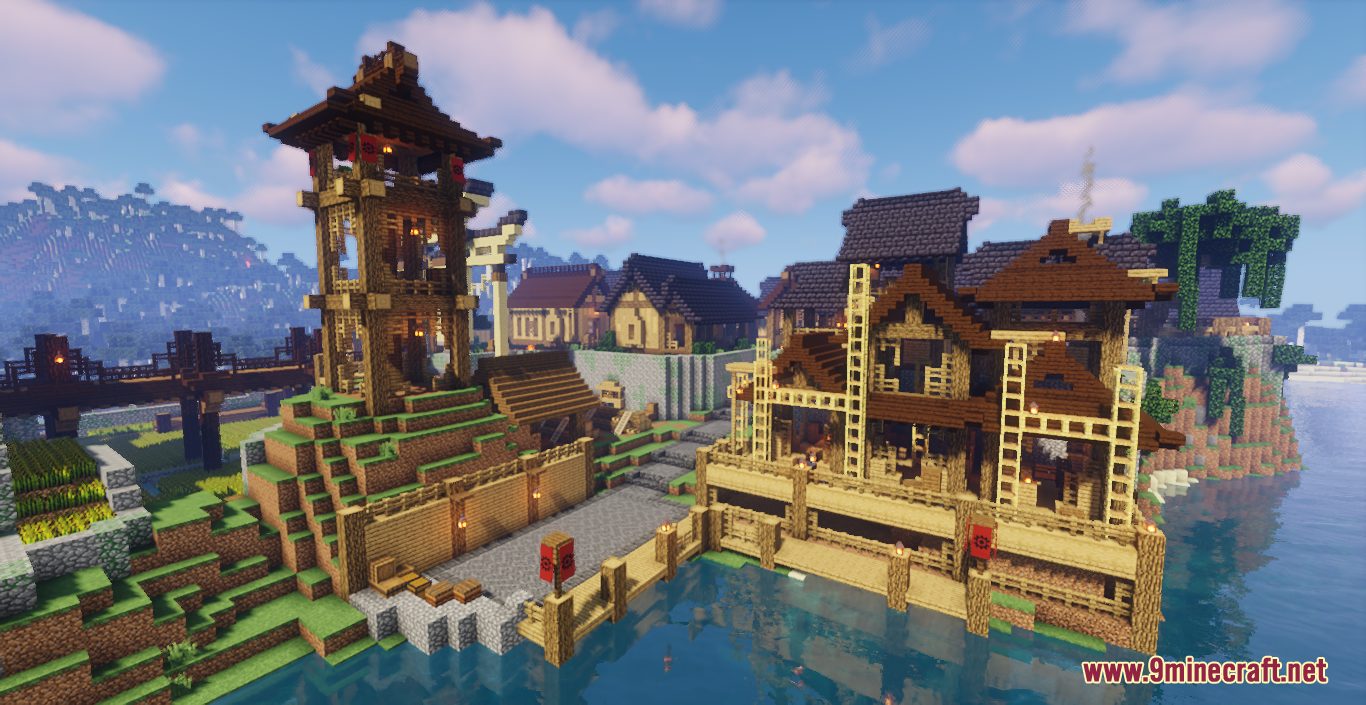 Twin Torii Island Map (1.20.4, 1.19.4) - A Semi-Realistic Depiction Of a Japanese Village 5