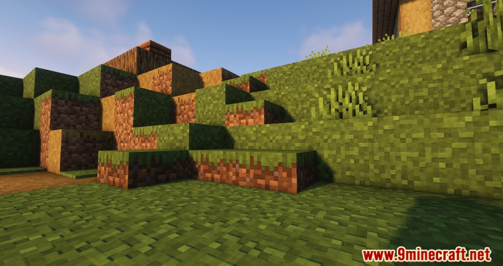 Grass Slabs Mod (1.19.2, 1.18.2) - Decorating With Different Natural Slabs, Carpets & Stairs 2