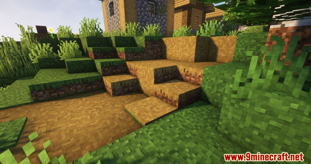 Grass Slabs Mod (1.19.2, 1.18.2) - Decorating With Different Natural Slabs, Carpets & Stairs 10