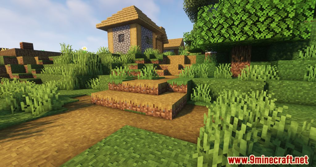 Grass Slabs Mod (1.19.2, 1.18.2) - Decorating With Different Natural Slabs, Carpets & Stairs 9