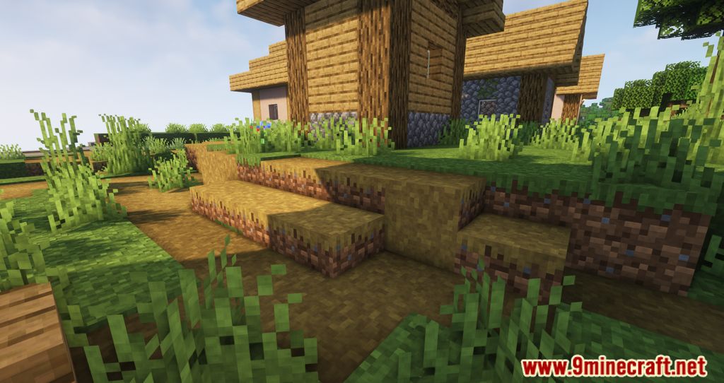 Grass Slabs Mod (1.19.2, 1.18.2) - Decorating With Different Natural Slabs, Carpets & Stairs 8