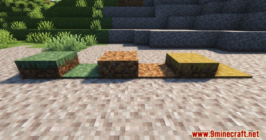 Grass Slabs Mod (1.19.2, 1.18.2) - Decorating With Different Natural Slabs, Carpets & Stairs 3