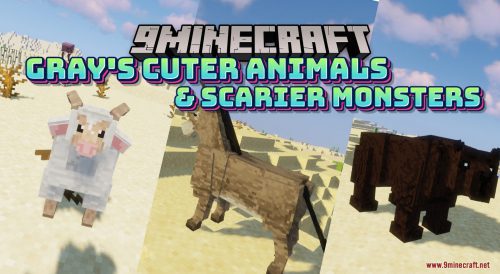 Gray’s Cuter Animals And Scarier Monsters (1.20.6, 1.20.1) – Texture Pack Thumbnail