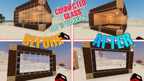 Connected Glass Addon (1.19, 1.18) – MCPE/Bedrock Mod Thumbnail