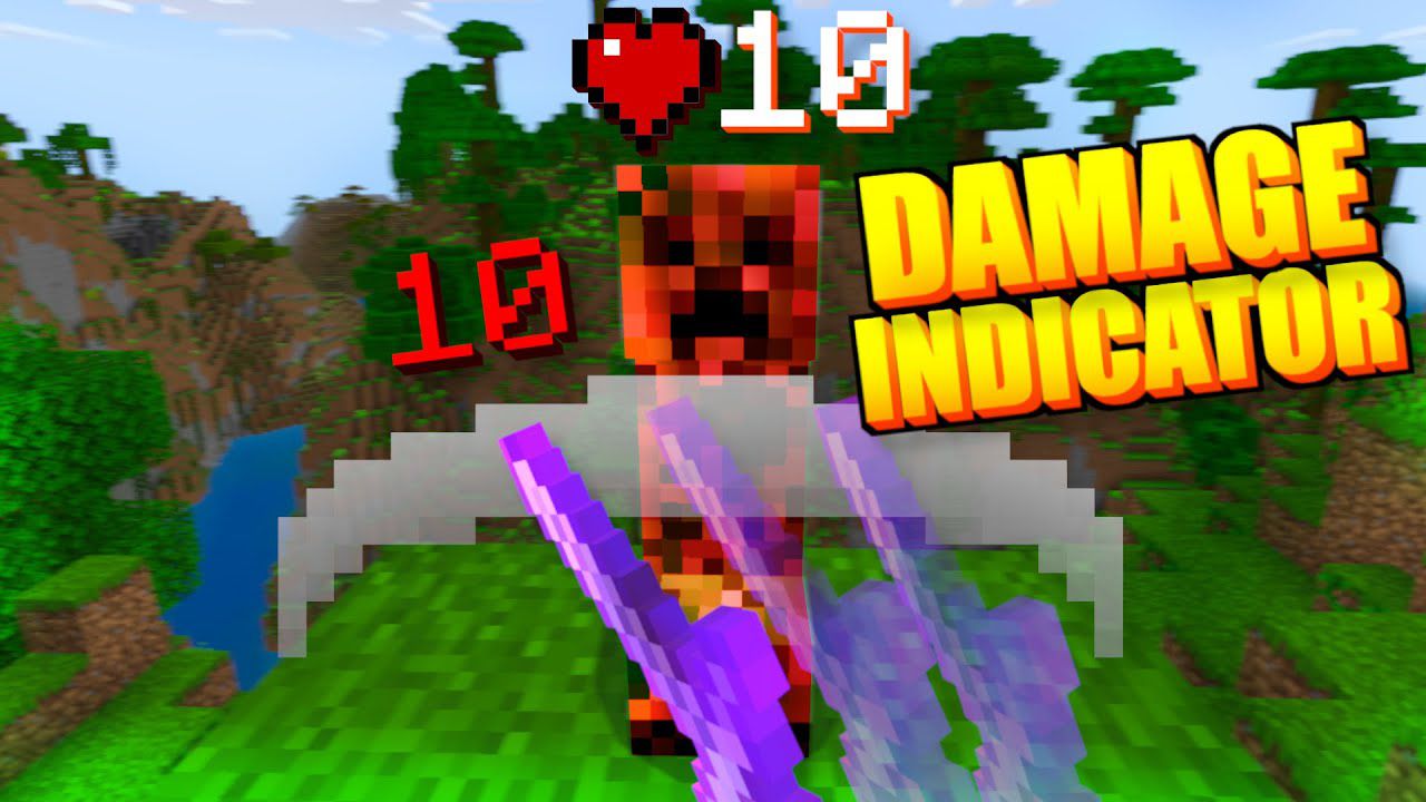 Damage Indicator Addon (1.21, 1.20) - MCPE/Bedrock Health Indicator Mod 1