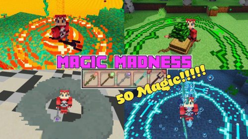 Magic Madness Addon (1.20, 1.19) – Shoots Fireball, Summon Allies, Creates Shield Thumbnail