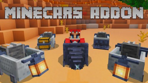 MineCars Addon (1.20, 1.19) – MCPE/Bedrock Cars Mod Thumbnail