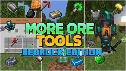 More Ores Tools Addon (1.20, 1.19) – MCPE/Bedrock Mod Thumbnail