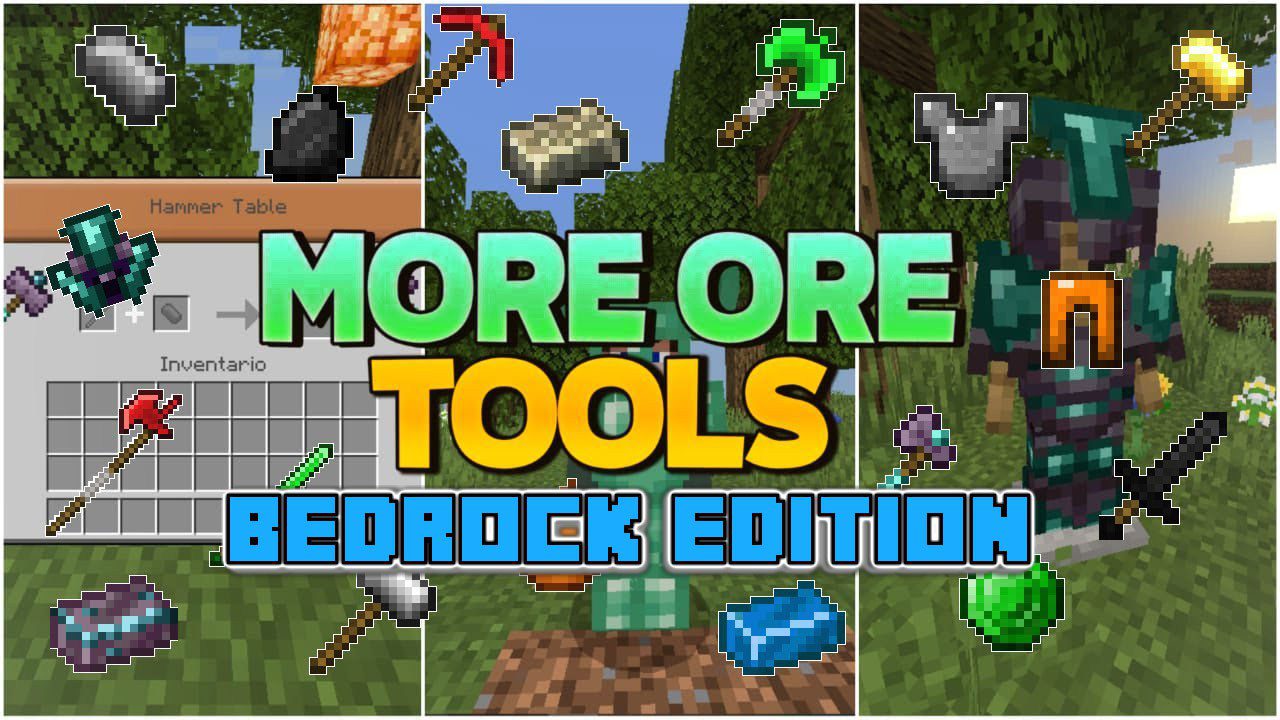 More Ores Tools Addon (1.20, 1.19) - MCPE/Bedrock Mod 1