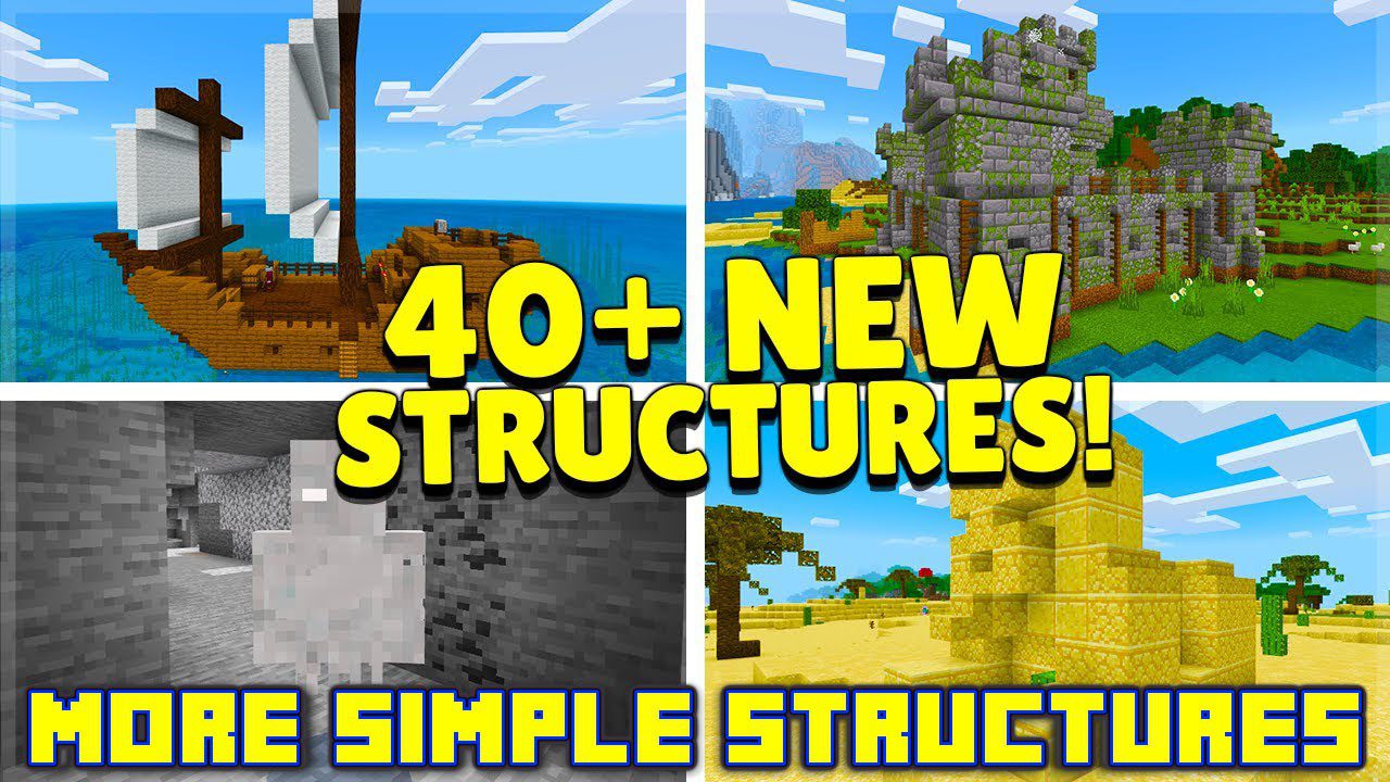 More Simple Structures (1.20, 1.19) - MCPE/Bedrock Mod 1