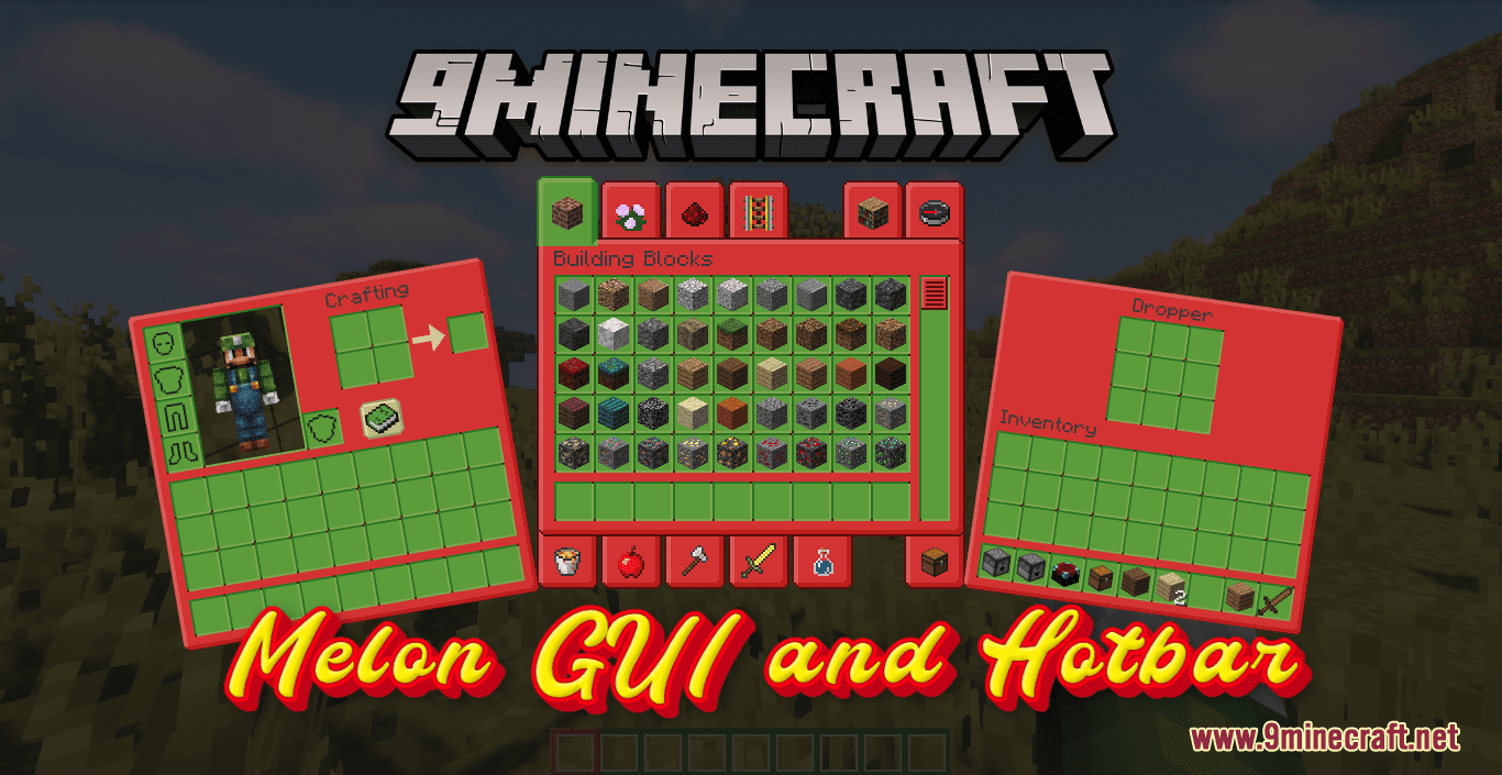 Melon GUI And Hotbar Resource Pack (1.20.6, 1.20.1) - Texture Pack 1