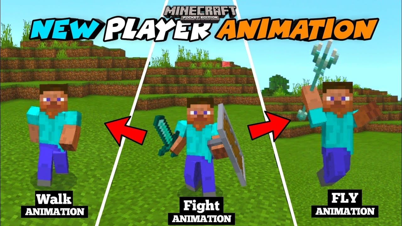 New Player Animation (1.20, 1.19) - MCPE/Bedrock 1