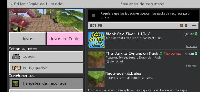 Block - Geo Fixer Addon (1.19, 1.18) - Realms Fix 4