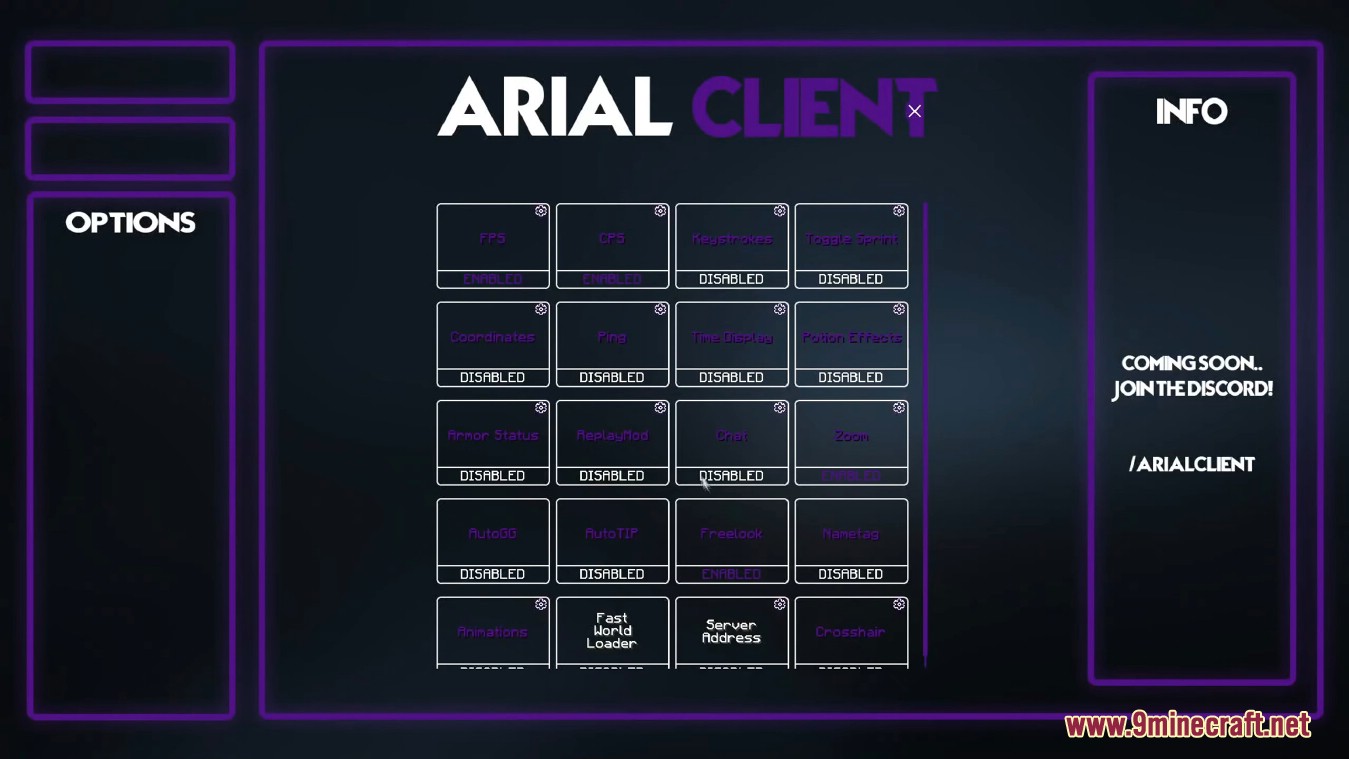 Arial Client Launcher (1.8.9) - No Premium, Portable, Free Playing 6