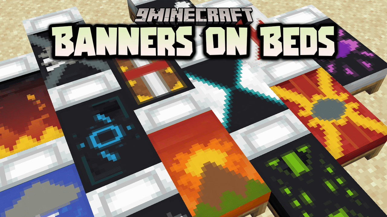 Banners On Beds Data Pack (1.20.6, 1.20.1) - Decorate Your Beds with Banners 1