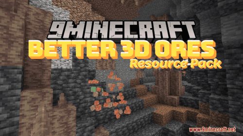 Better 3D Ores Resource Pack (1.20.6, 1.20.1) – Texture Pack Thumbnail