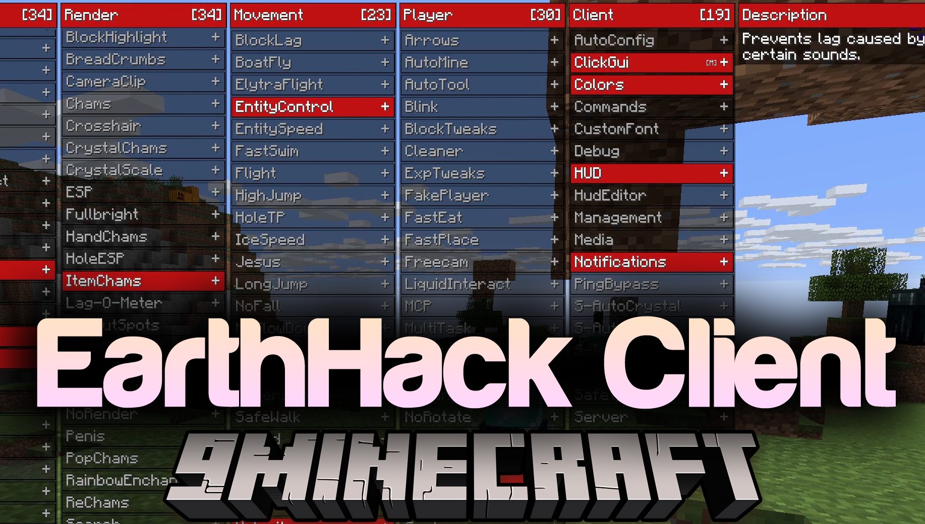 EarthHack Client Mod (1.12.2) - 3arthh4ck Client for Anarchy Servers 1