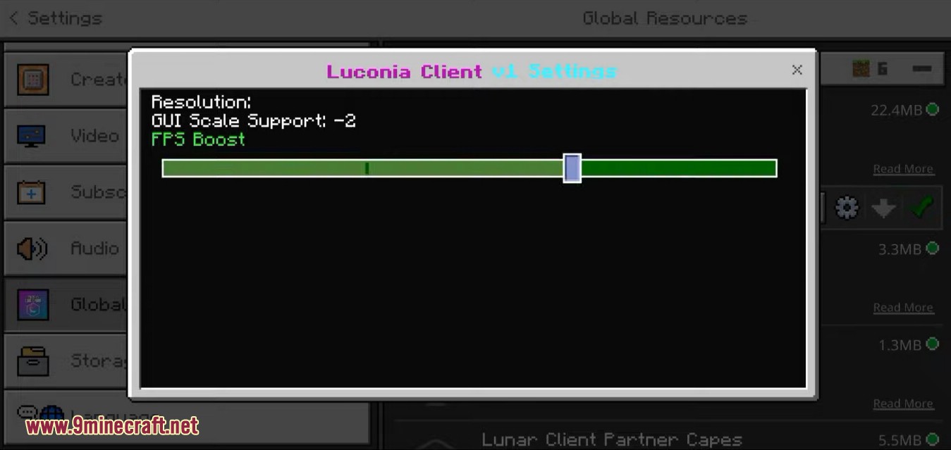 Luconia Client MCPE V3 (1.19) - Lunar's Mod Menu, Crosshair Editor 4