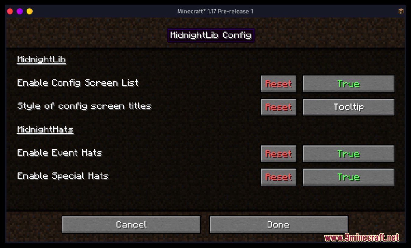 MidnightLib Mod (1.20.4, 1.19.4) - Library for TeamMidnightDust's Mods 2