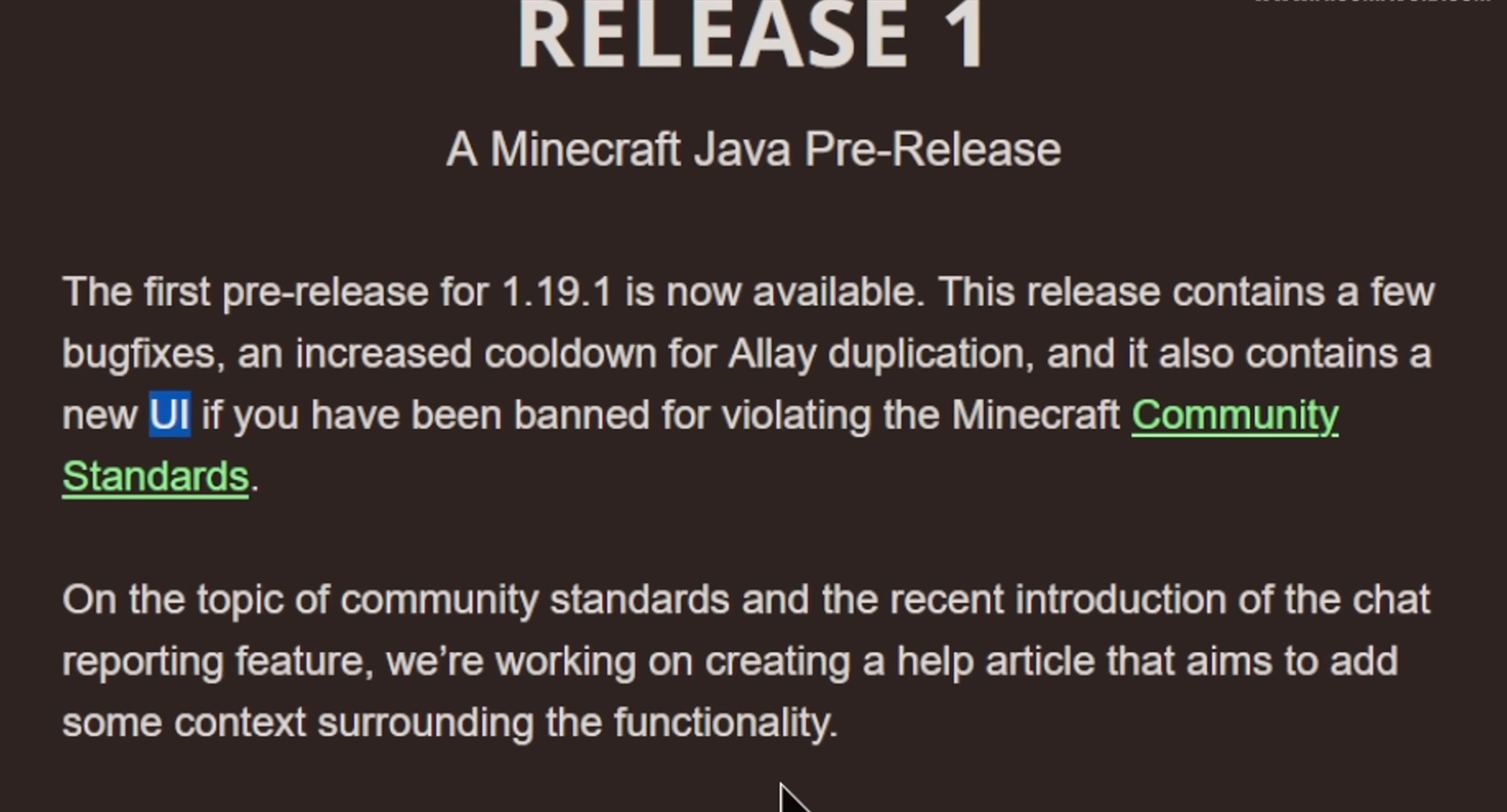 Minecraft 1.19.1 Pre-Release 1 - New Banned Screen 4