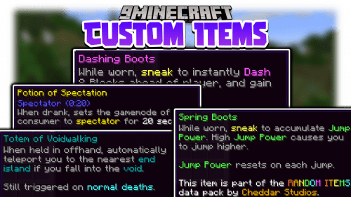 Random Items To Minecraft Data Pack (1.19.4, 1.18.2) – Custom Items Thumbnail