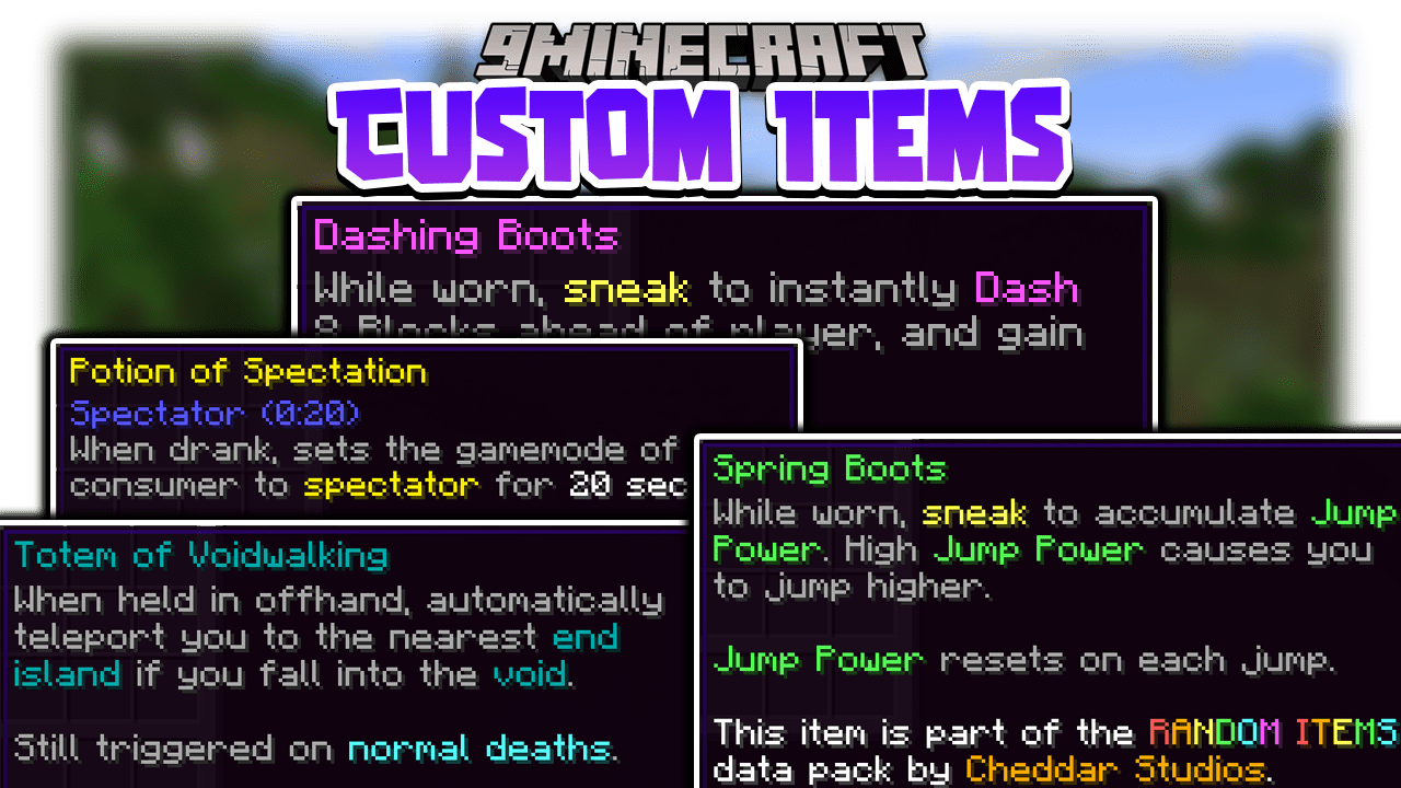 Random Items To Minecraft Data Pack (1.19.4, 1.18.2) - Custom Items 1