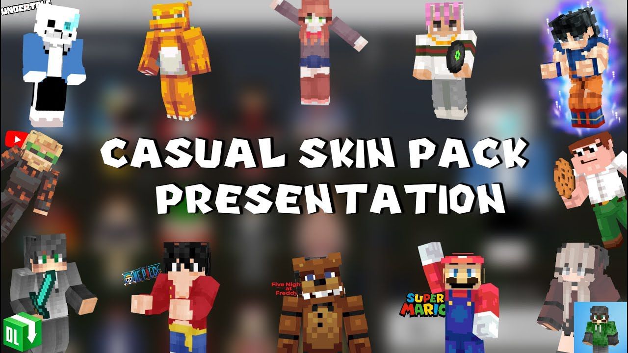 Casual Skin Pack (1.19, 1.18) - Anime, Games, Horror, Rappers Skin 1