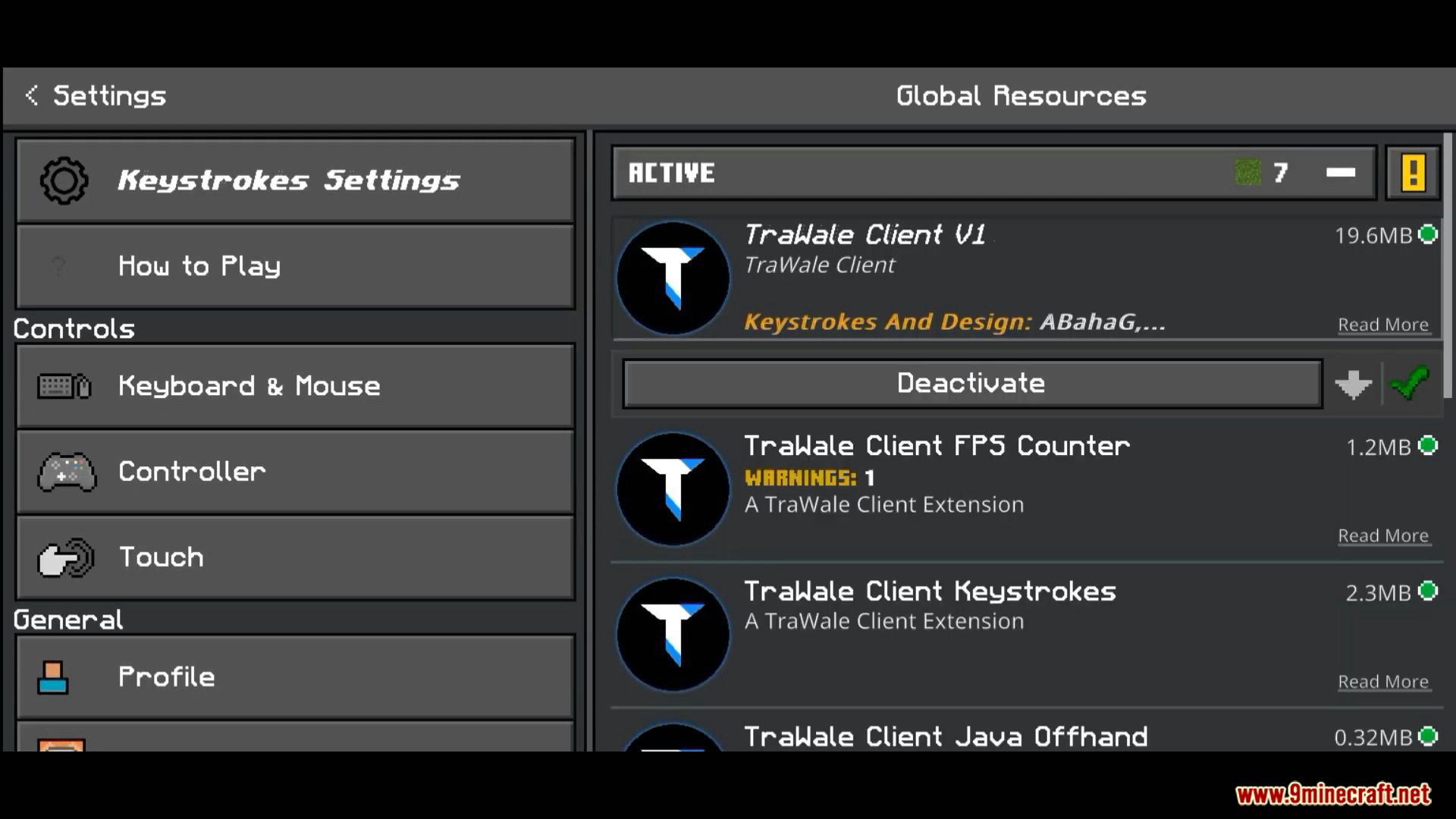 TraWale Client (1.19, 1.18) - Panorama, Keystrokes, Quick Chat 2