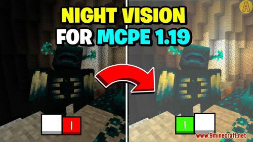 Night Vision Texture Pack (1.20, 1.19) – MCPE/Bedrock Edition Thumbnail