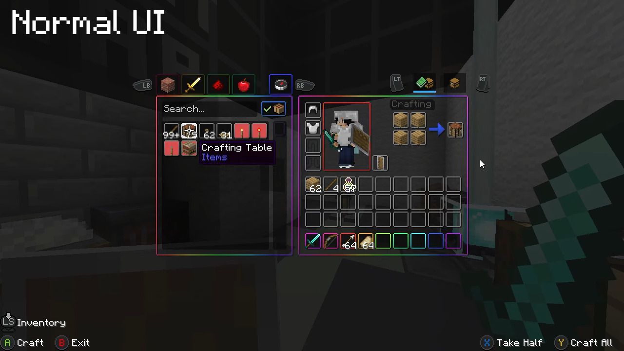 Animated RGB XP Bar & Classic Inventory GUI Pack (1.21, 1.20) - MCPE/Bedrock 4