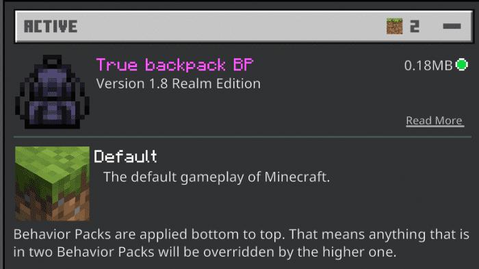 True Backpack Addon (1.20, 1.19) - MCPE/Bedrock Mod 60