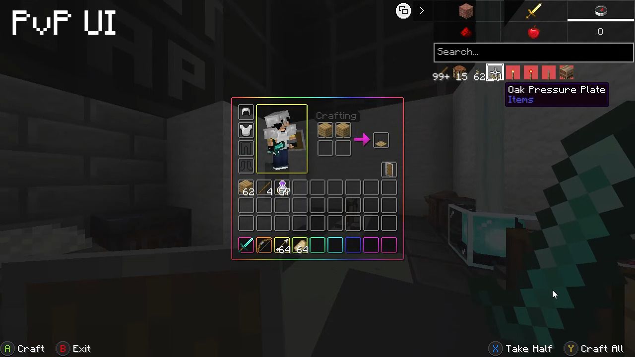 Animated RGB XP Bar & Classic Inventory GUI Pack (1.21, 1.20) - MCPE/Bedrock 5