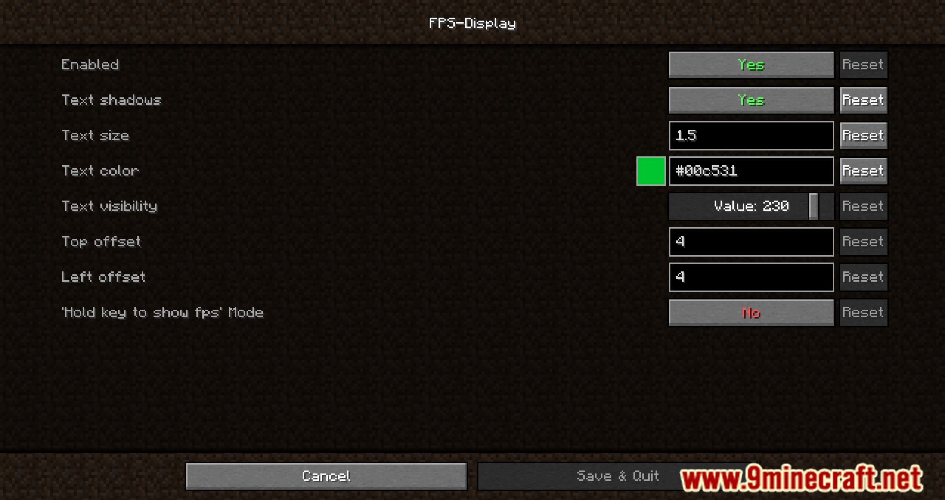 FPS - Display Mod (1.19, 1.18.2) - Showing FPS Live 12