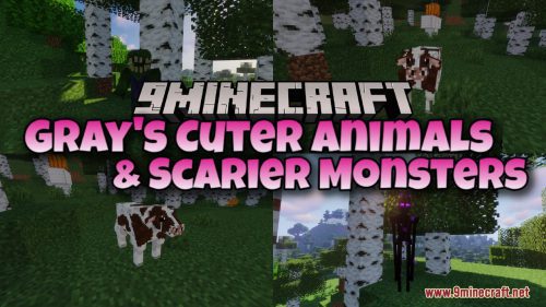 Gray’s Cuter Animals & Scarier Monsters Resource Pack (1.20.6, 1.20.1) – Texture Pack Thumbnail