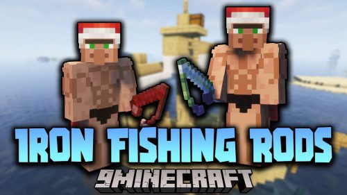 Iron Fishing Rods Mod (1.19.4, 1.18.2) – Better Fish Catching Tools Thumbnail