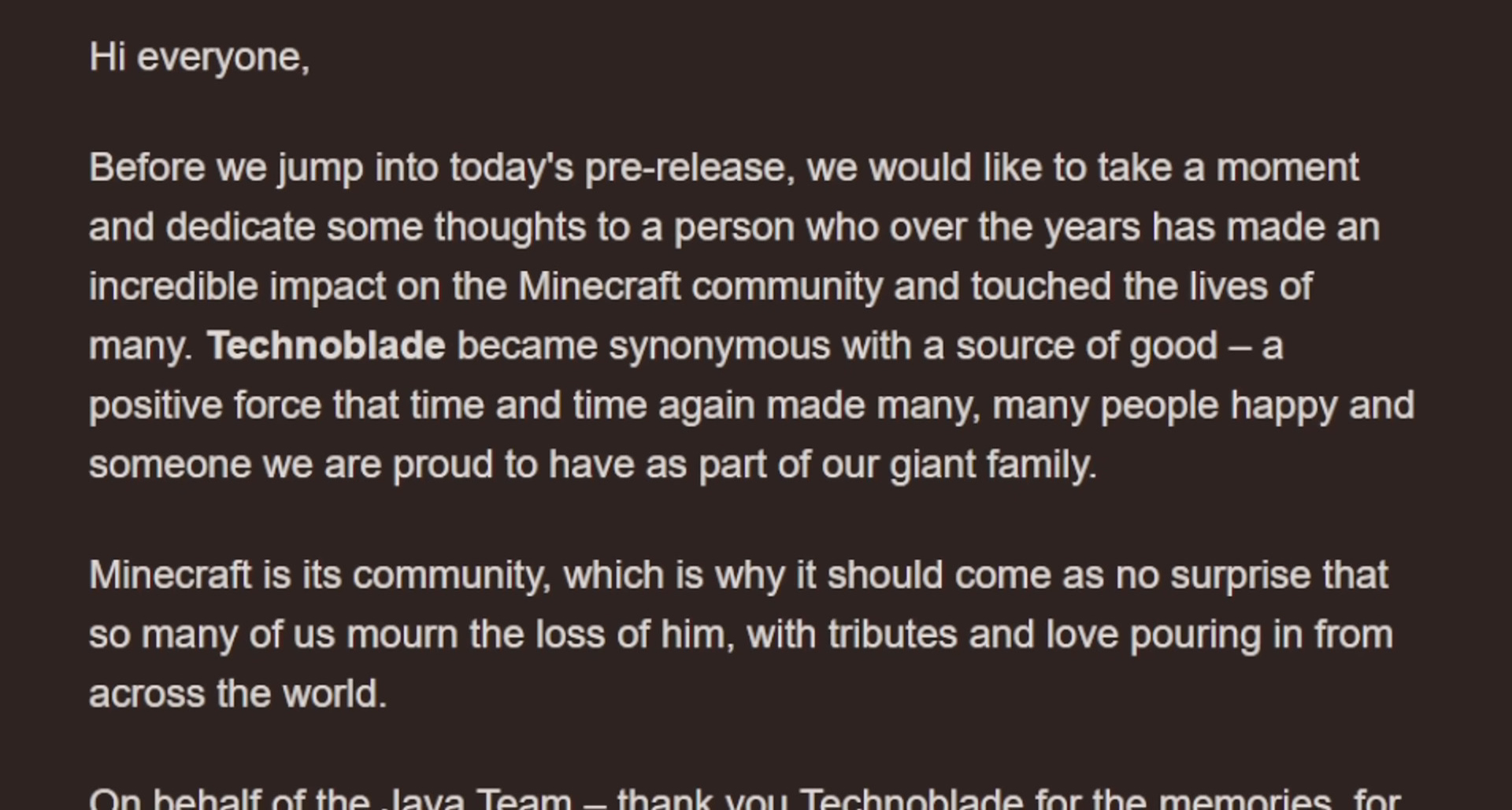 Minecraft 1.19.1 Pre-Release 3 - Technoblade Tributes 2