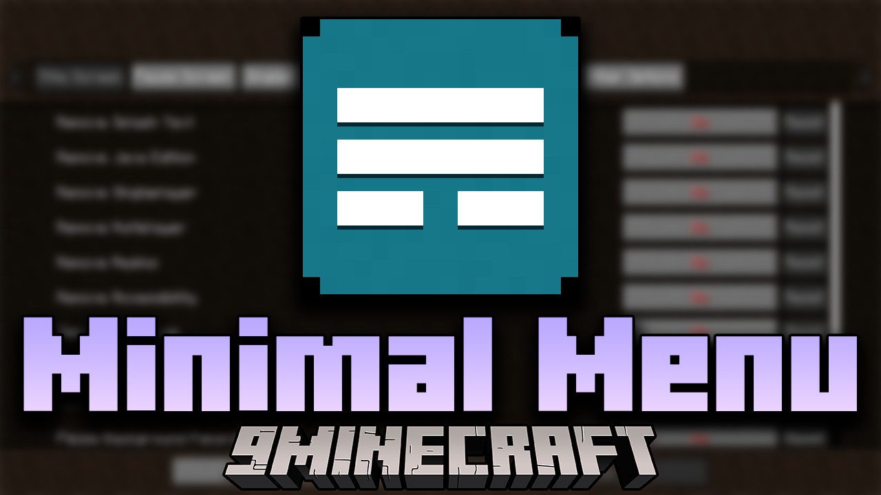 Minimal Menu Mod (1.19, 1.18.2) - Changing the Menu itself 1