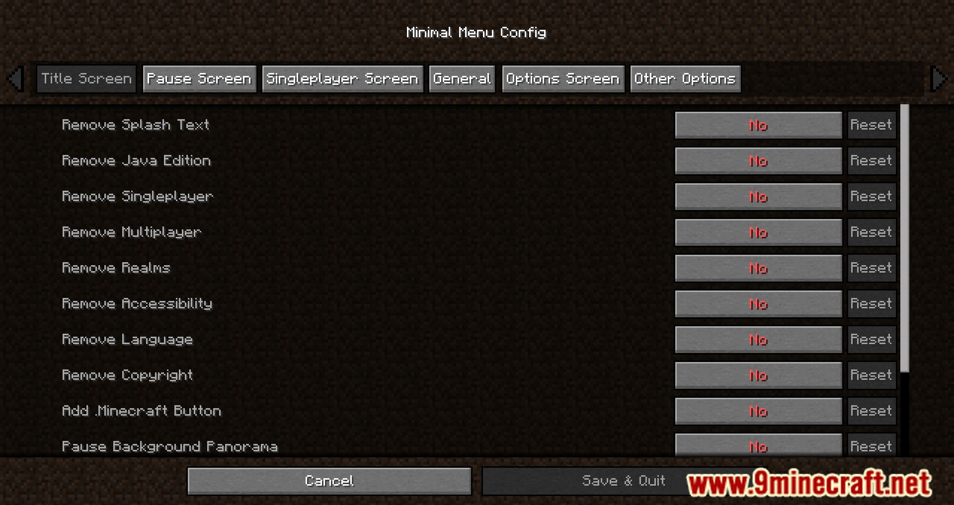 Minimal Menu Mod (1.19, 1.18.2) - Changing the Menu itself 2