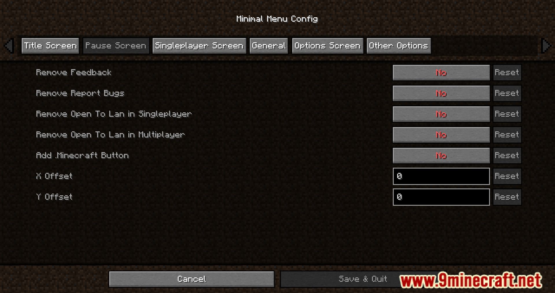 Minimal Menu Mod (1.19, 1.18.2) - Changing the Menu itself 3