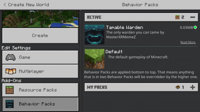 Tameable Warden Addon (1.19) for Minecraft PE/Bedrock 6