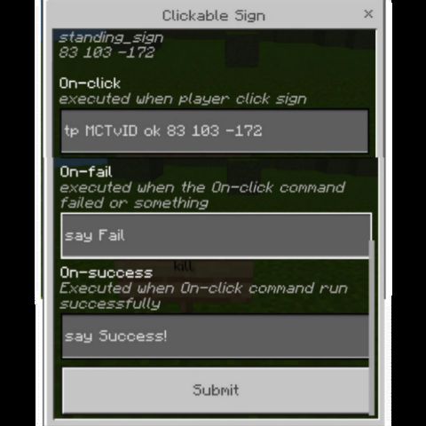 Clickable Sign Addon (1.19, 1.18) - MCPE/Bedrock Mod 4