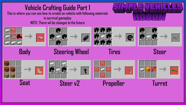 Simple Vehicles Addon (1.20, 1.19) - MCPE/Bedrock Mod 37