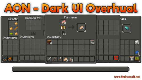 AON – Dark UI Overhual Resource Pack (1.20.6, 1.20.1) – Texture Pack Thumbnail